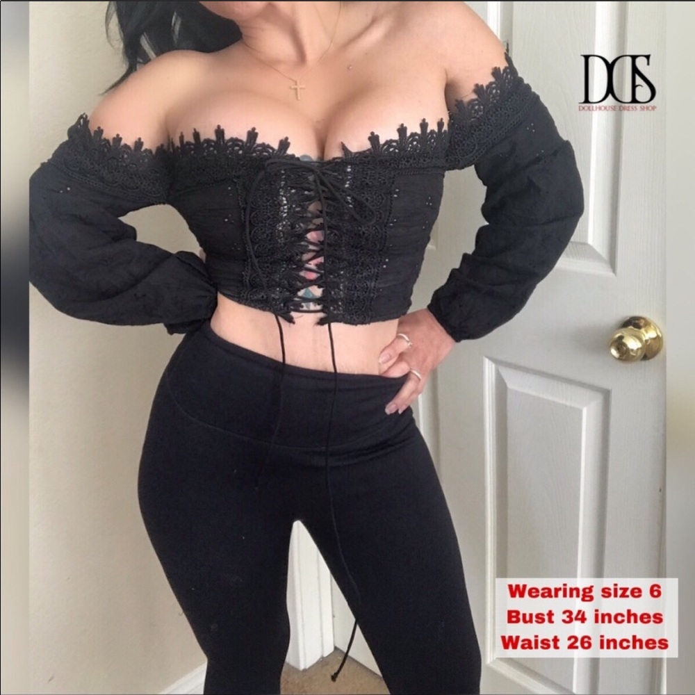 🔥 5 ⭐️ Reckless Love - Black Corset Crop Top - Picture 3 of 7